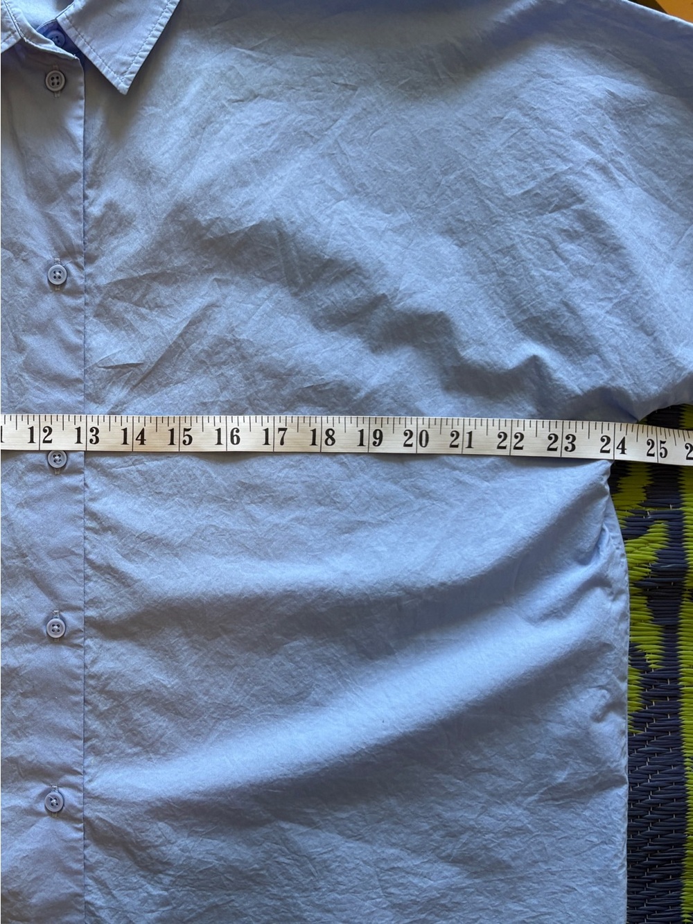 COS BOXY SHORT-SLEEVED POPLIN SHIRT LIGhT BLUE SIZE 6 100% COTTON MINIMALIST - Picture 7 of 8